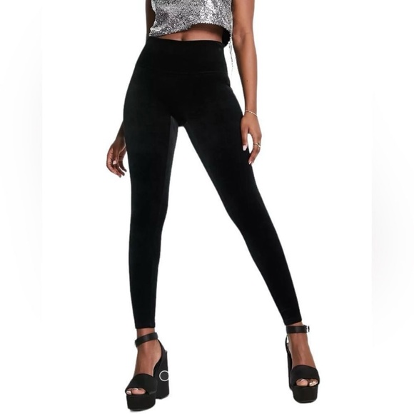 Spanx Velvet High Waisted Sculpting Leggings in Black NWOT Plus Size 2X - Picture 1 of 12